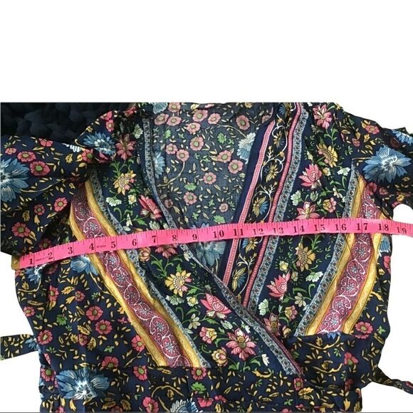 Bohemian Floral Tribal Print Maxi Dress Blue - Picture 8 of 9